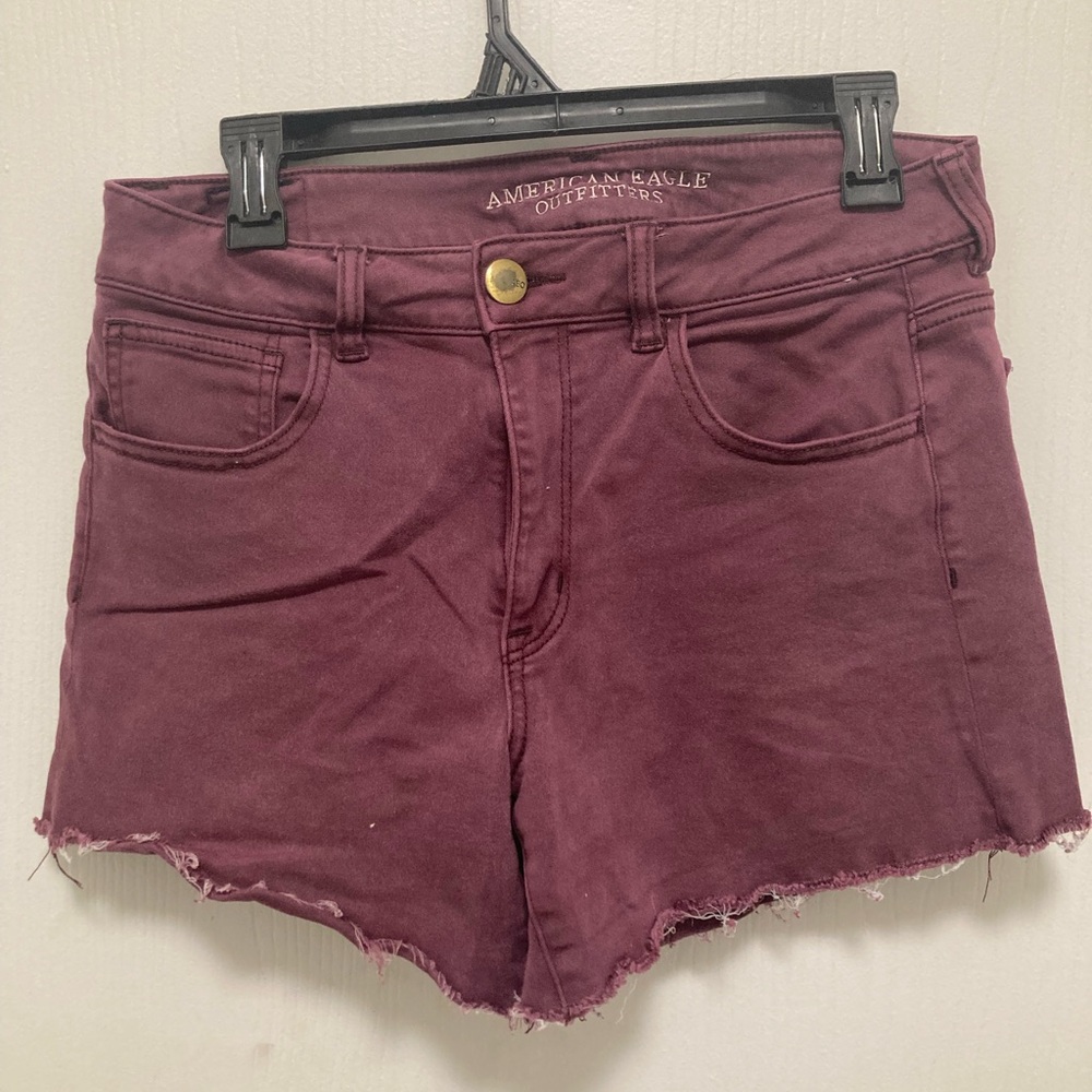 American Eagle Hi-Rise Shortie Raw Hem Shorts